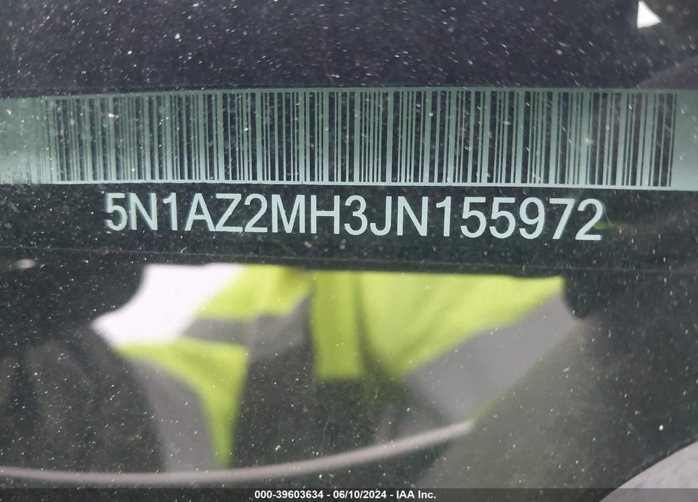 2018 NISSAN MURANO PLATINUM VIN: 5N1AZ2MH3JN155972