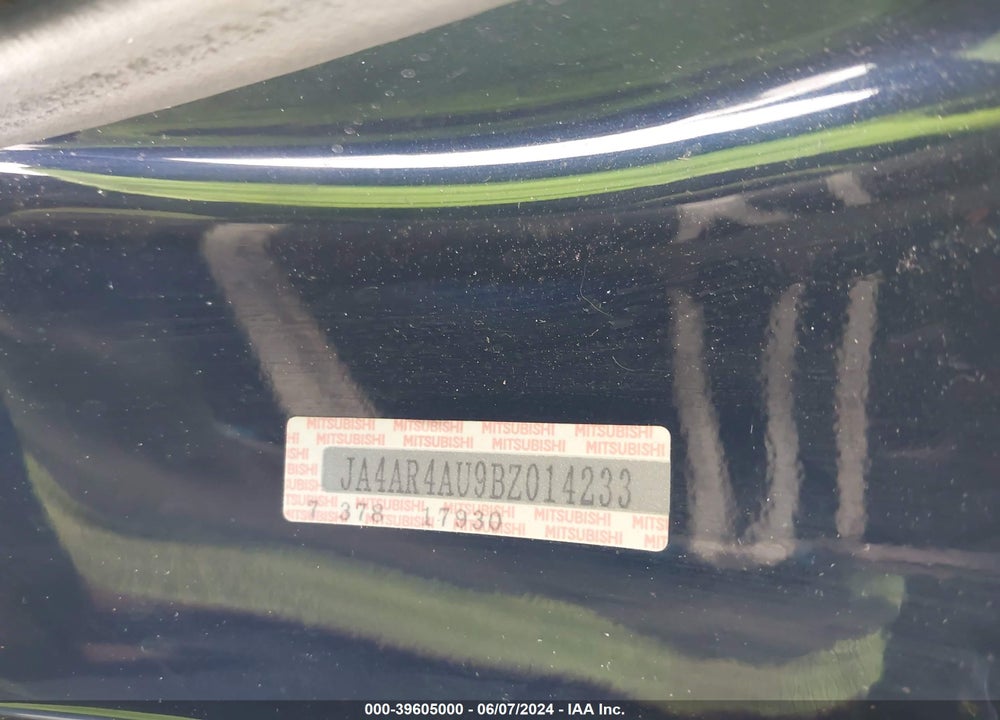 2011 MITSUBISHI OUTLANDER SPORT SE VIN: JA4AR4AU9BZ014233