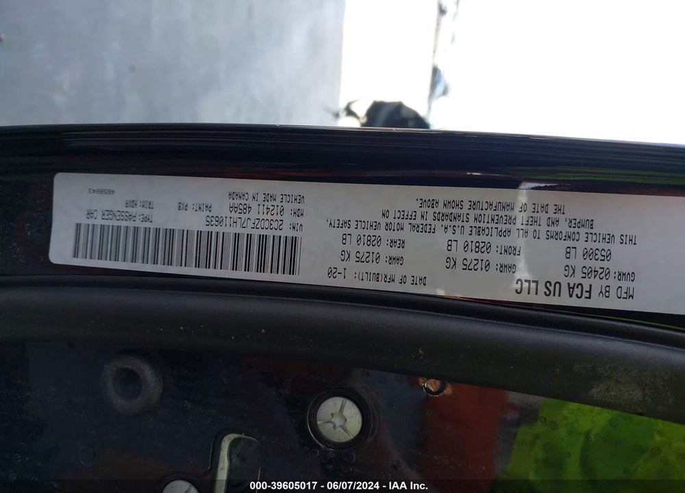 2020 DODGE CHALLENGER R/T SCAT PACK VIN: 2C3CDZFJ7LH110635