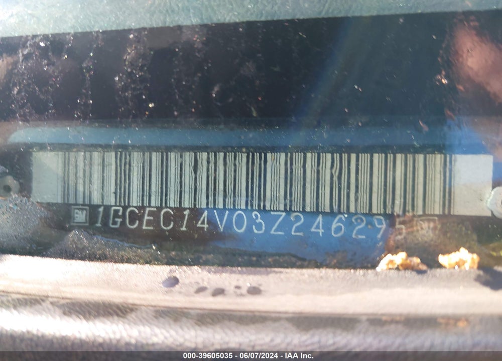 2003 CHEVROLET SILVERADO 1500 VIN: 1GCEC14V03Z246295