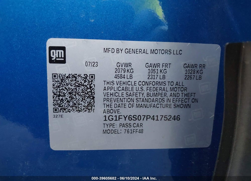 2023 CHEVROLET BOLT EUV FWD LT VIN: 1G1FY6S07P4175246