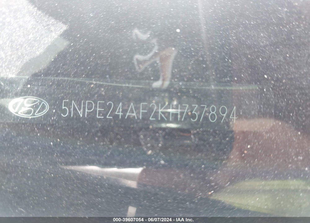 2019 HYUNDAI SONATA SE VIN: 5NPE24AF2KH737894