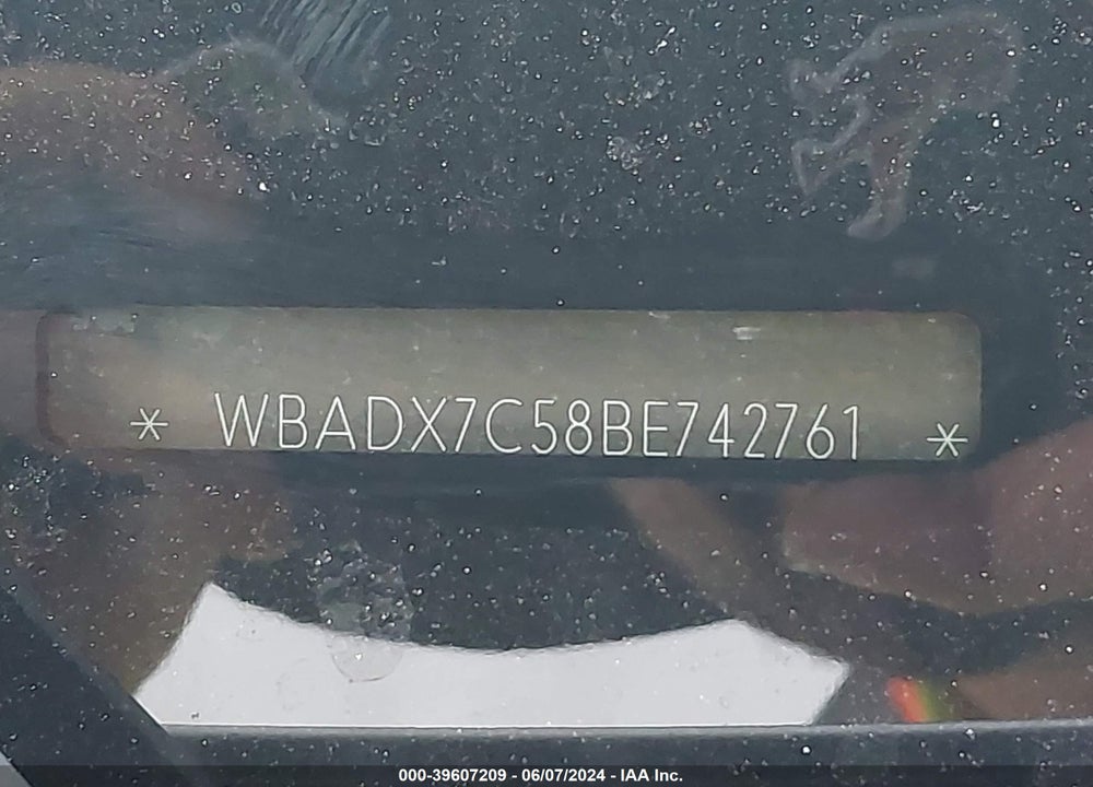 2011 BMW 335I VIN: WBADX7C58BE742761