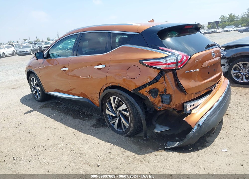 2016 NISSAN MURANO PLATINUM VIN: 5N1AZ2MH2GN116234