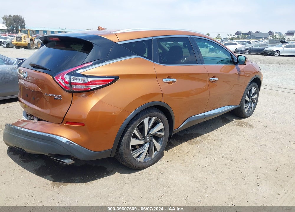 2016 NISSAN MURANO PLATINUM VIN: 5N1AZ2MH2GN116234