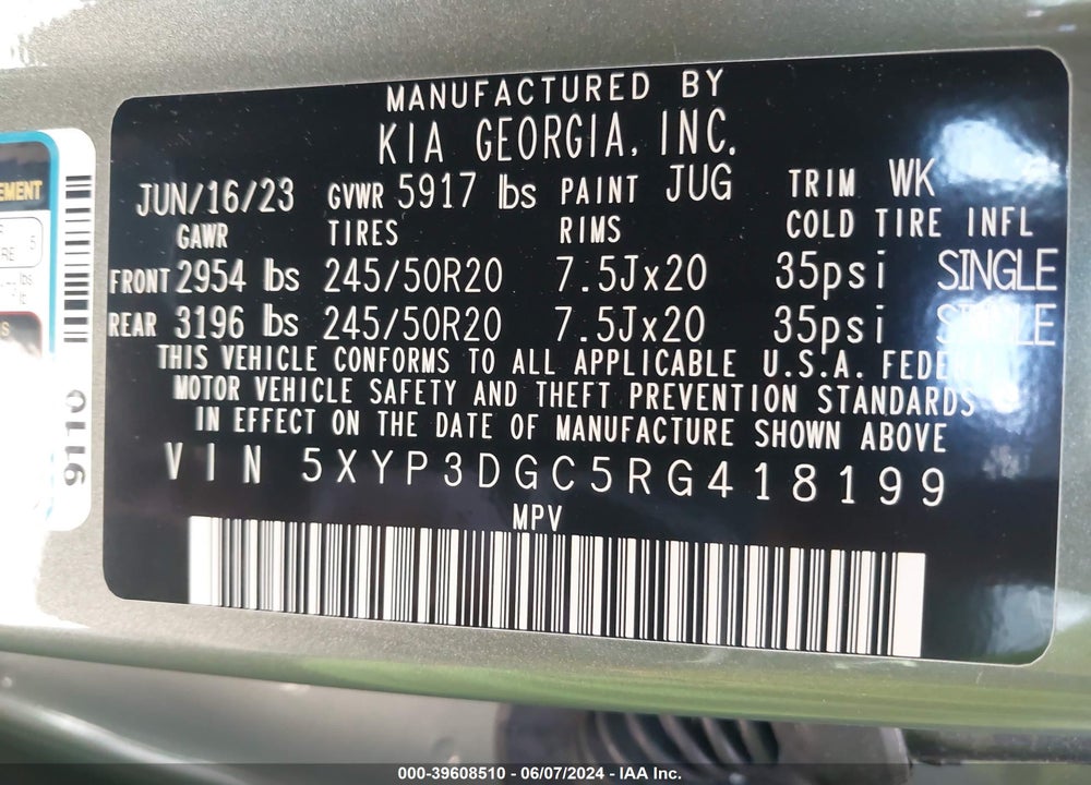 2024 KIA TELLURIDE EX X-LINE VIN: 5XYP3DGC5RG418199