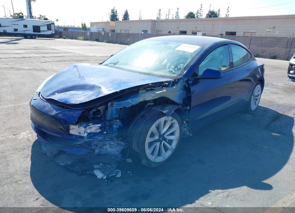 2022 TESLA MODEL 3 LONG RANGE DUAL MOTOR ALL-WHEEL DRIVE VIN: 5YJ3E1EB5NF365944