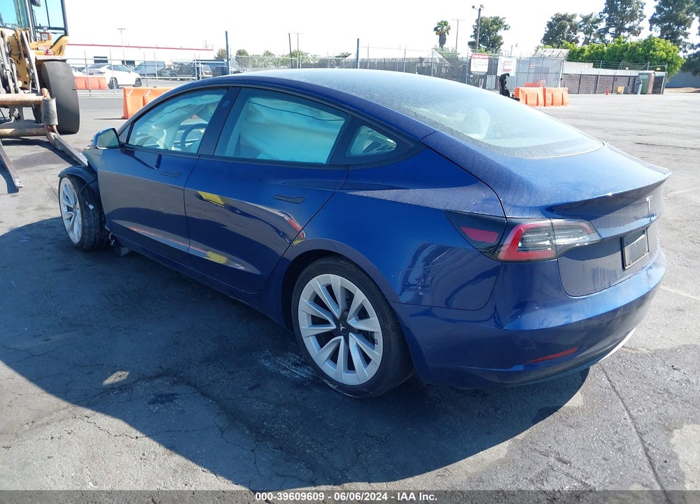 2022 TESLA MODEL 3 LONG RANGE DUAL MOTOR ALL-WHEEL DRIVE VIN: 5YJ3E1EB5NF365944