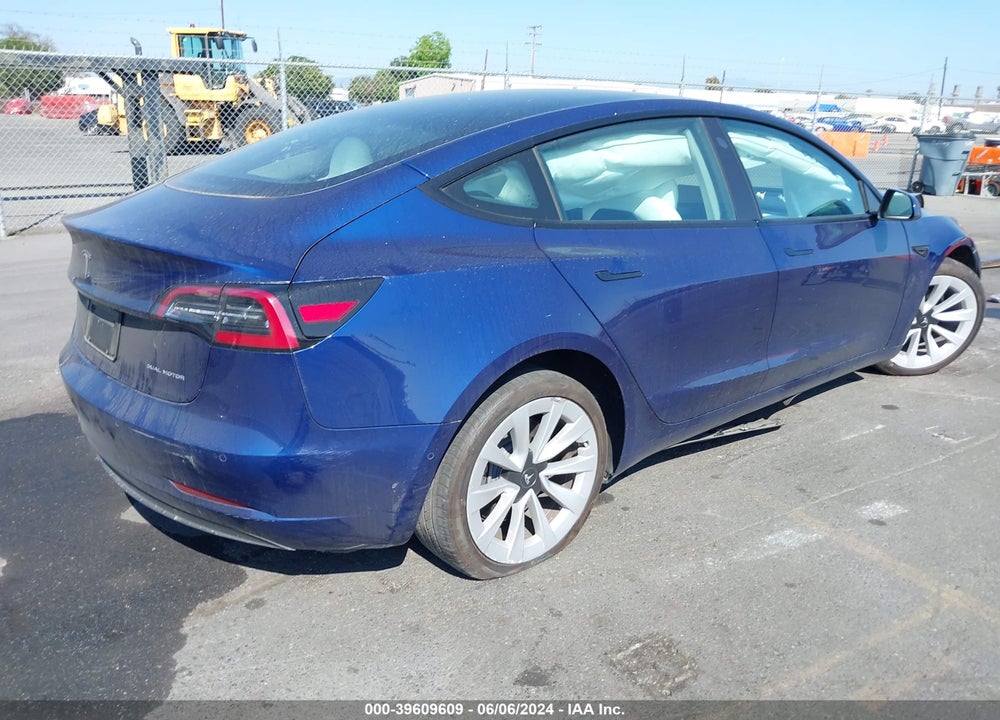 2022 TESLA MODEL 3 LONG RANGE DUAL MOTOR ALL-WHEEL DRIVE VIN: 5YJ3E1EB5NF365944