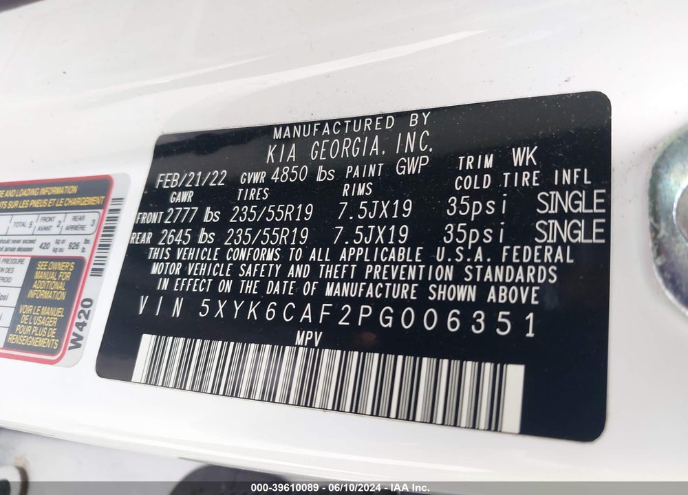 2023 KIA SPORTAGE X LINE VIN: 5XYK6CAF2PG006351