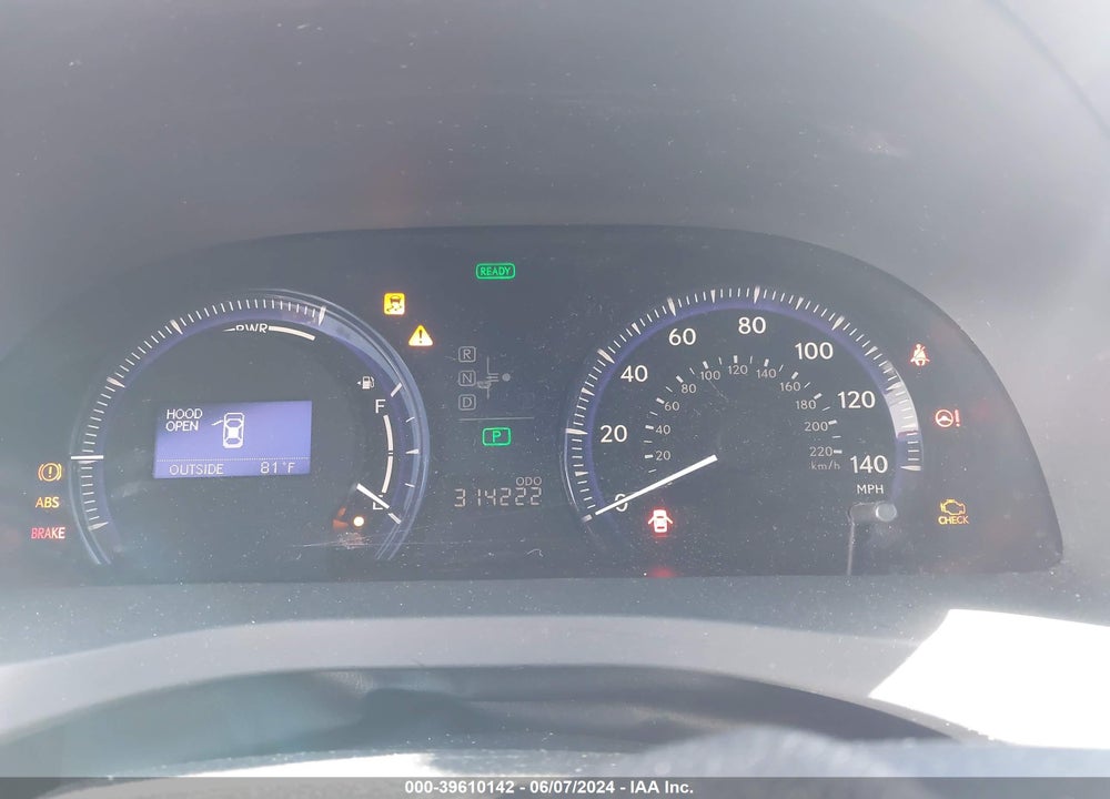 2010 LEXUS HS 250H VIN: JTHBB1BA7A2007465