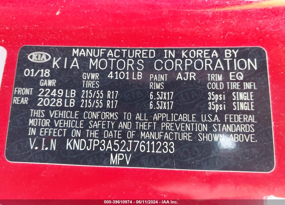 2018 KIA SOUL VIN: KNDJP3A52J7611233