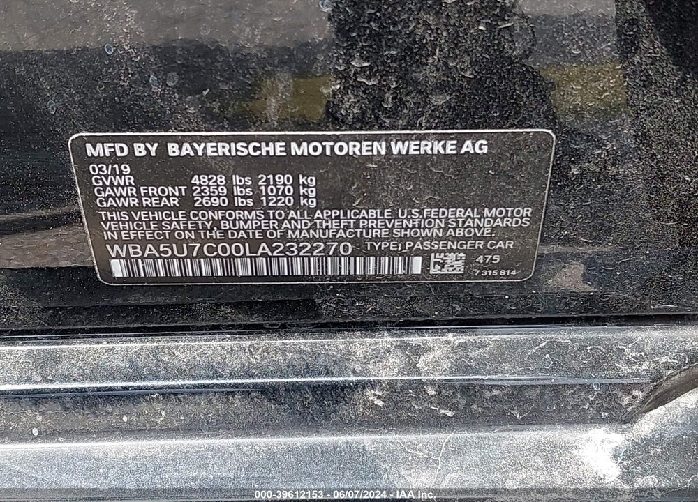 2020 BMW 3 SERIES M340I VIN: WBA5U7C00LA232270