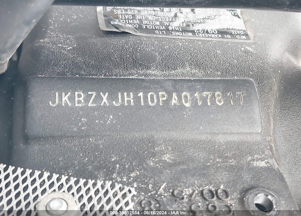 2023 KAWASAKI ZX636 K VIN: JKBZXJH10PA017817