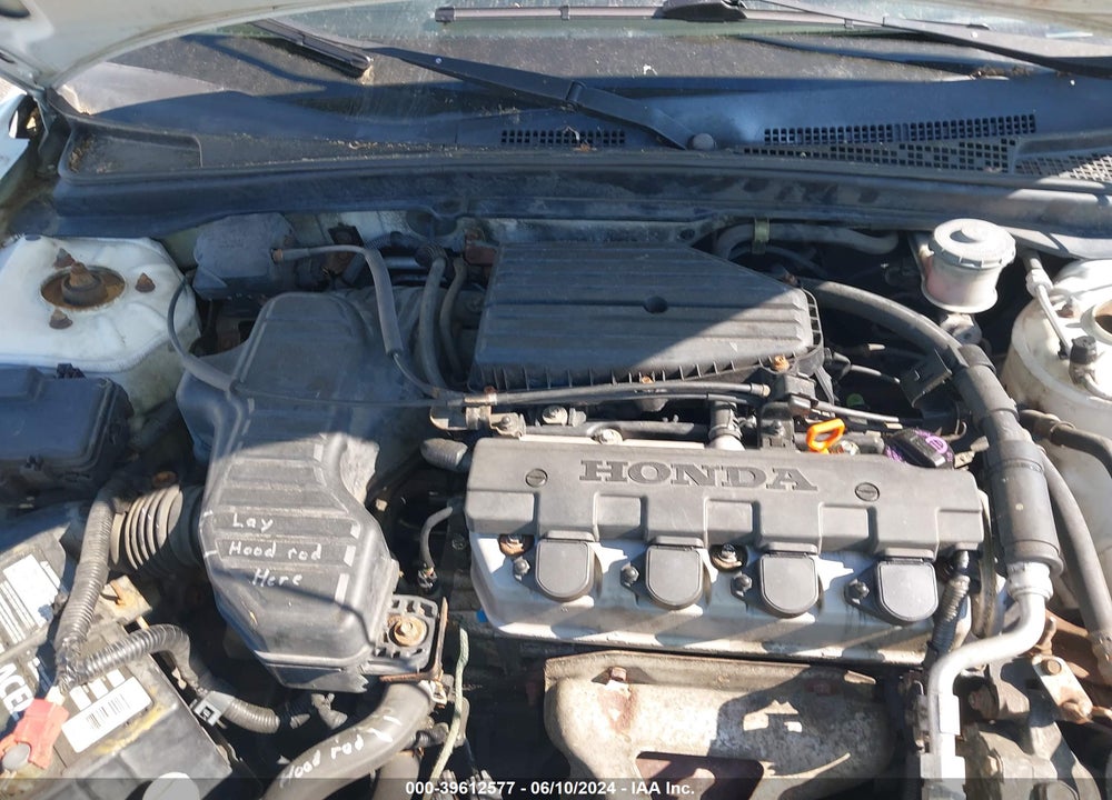 2002 HONDA CIVIC LX VIN: 2HGES16572H544813