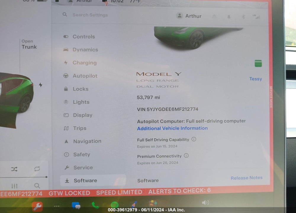 2021 TESLA MODEL Y LONG RANGE DUAL MOTOR ALL-WHEEL DRIVE VIN: 5YJYGDEE6MF212774