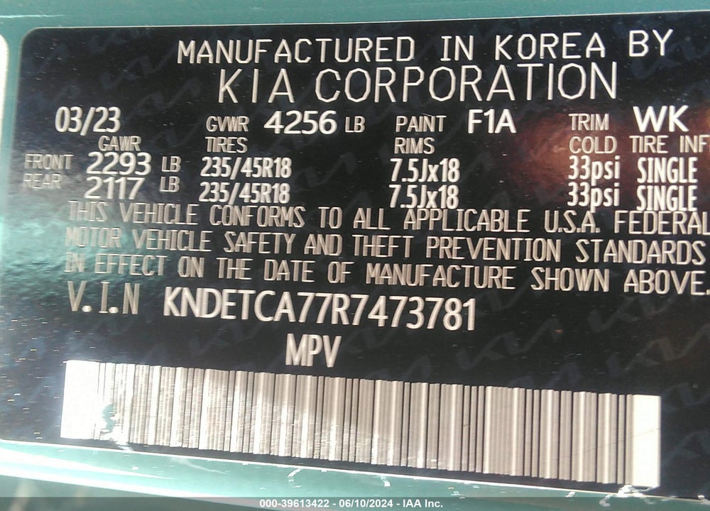 2024 KIA SELTOS SX TURBO VIN: KNDETCA77R7473781