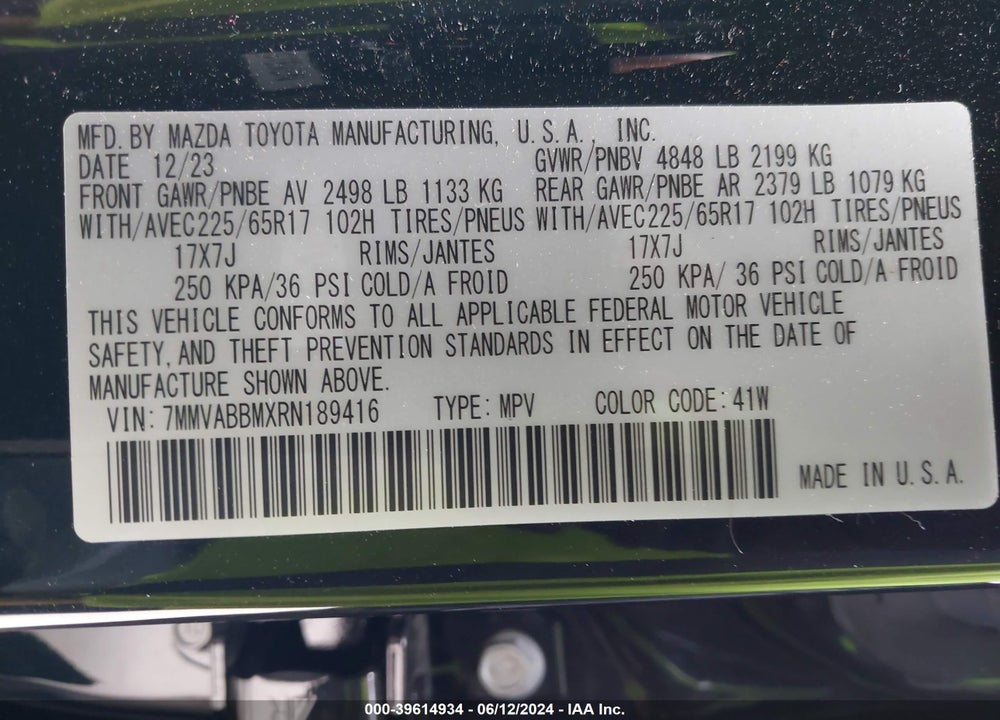 2024 MAZDA CX-50 2.5 S PREFERRED VIN: 7MMVABBMXRN189416