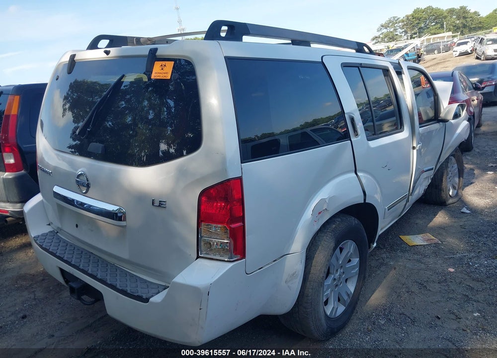 2008 NISSAN PATHFINDER LE VIN: 5N1AR18U38C611573