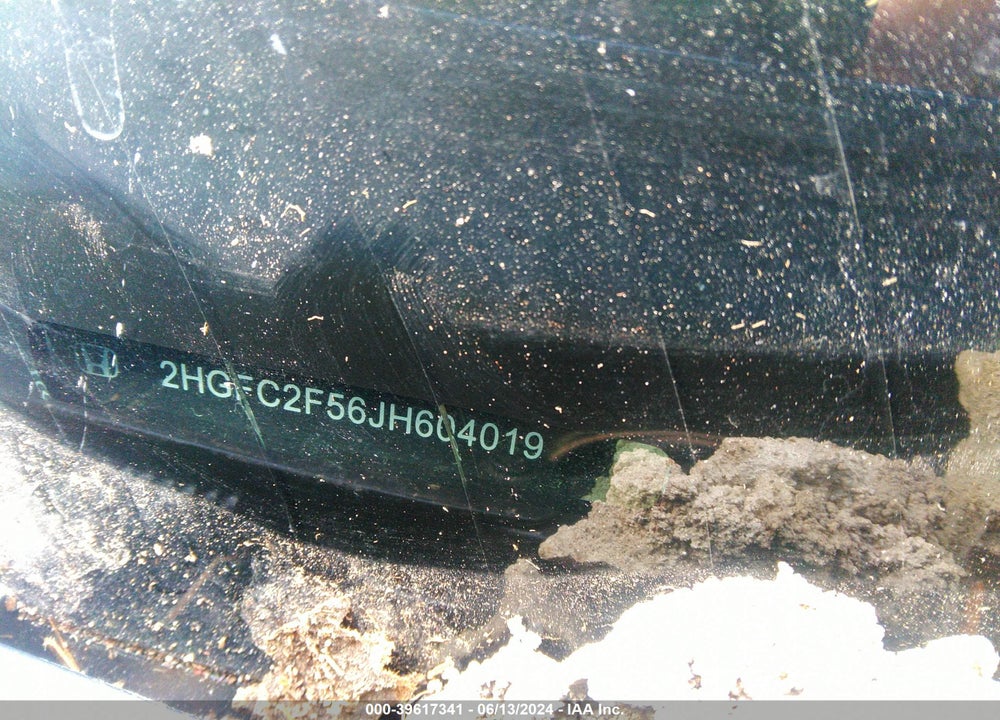 2018 HONDA CIVIC VIN: 2HGFC2F56JH604019