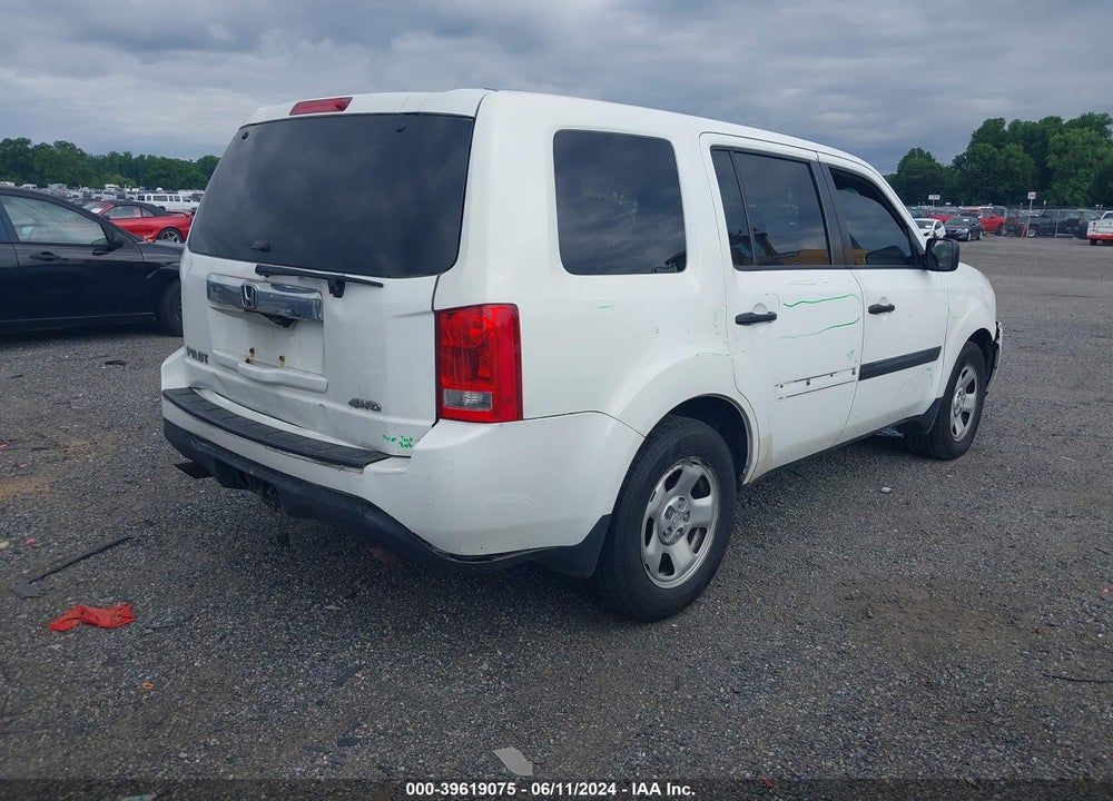 2013 HONDA PILOT LX VIN: 5FNYF4H2XDB016230