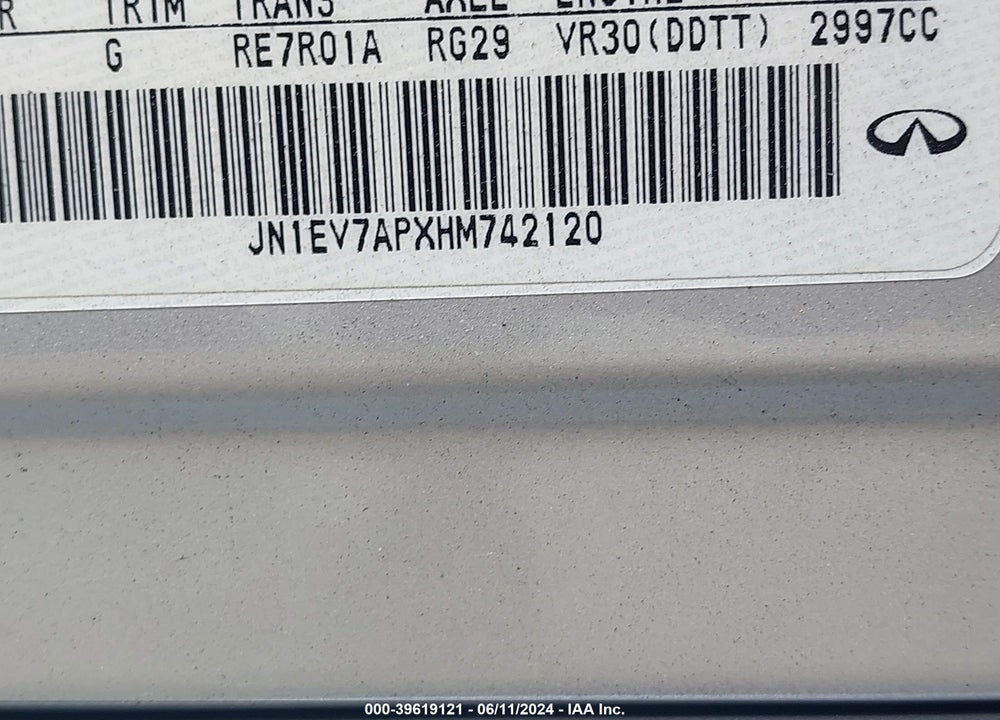 2017 INFINITI Q50 3.0T PREMIUM VIN: JN1EV7APXHM742120