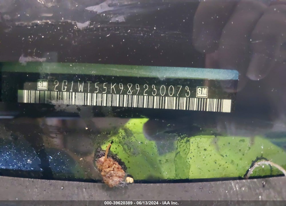 2008 CHEVROLET IMPALA LT VIN: 2G1WT55K989230073