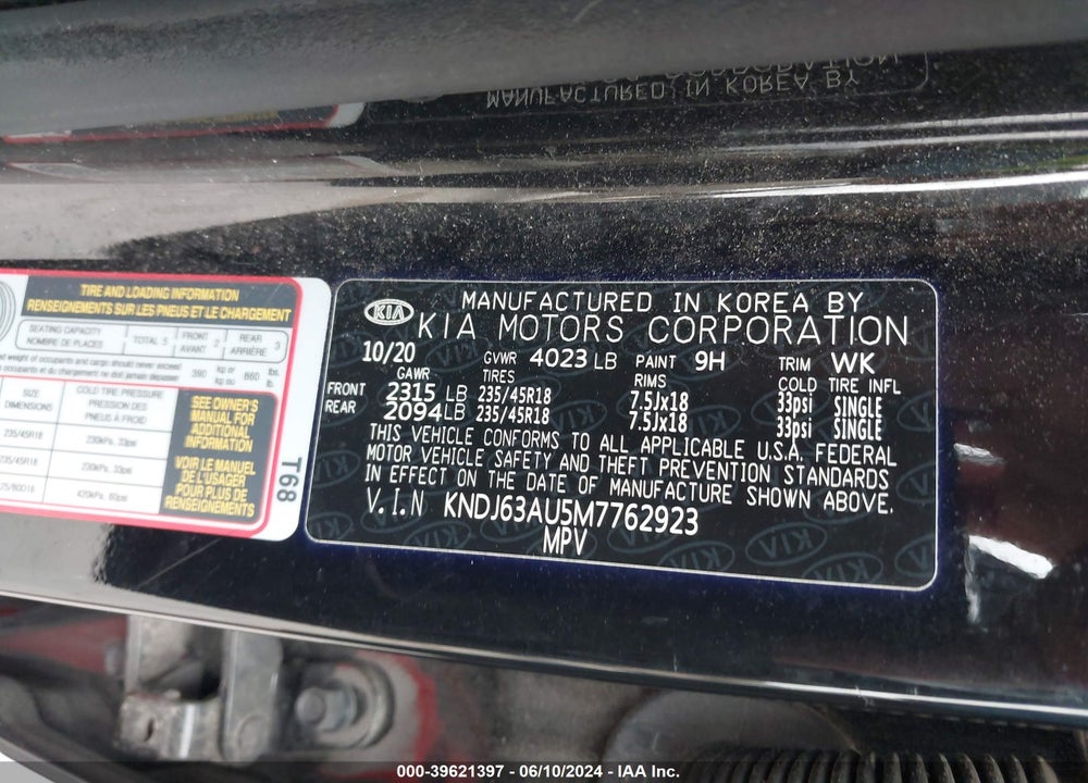 2021 KIA SOUL GT LINE VIN: KNDJ63AU5M7762923
