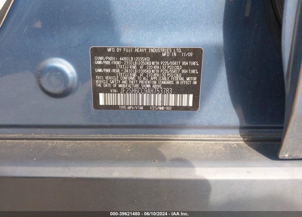 2010 SUBARU FORESTER 2.5X PREMIUM VIN: JF2SH6CC9AH753783