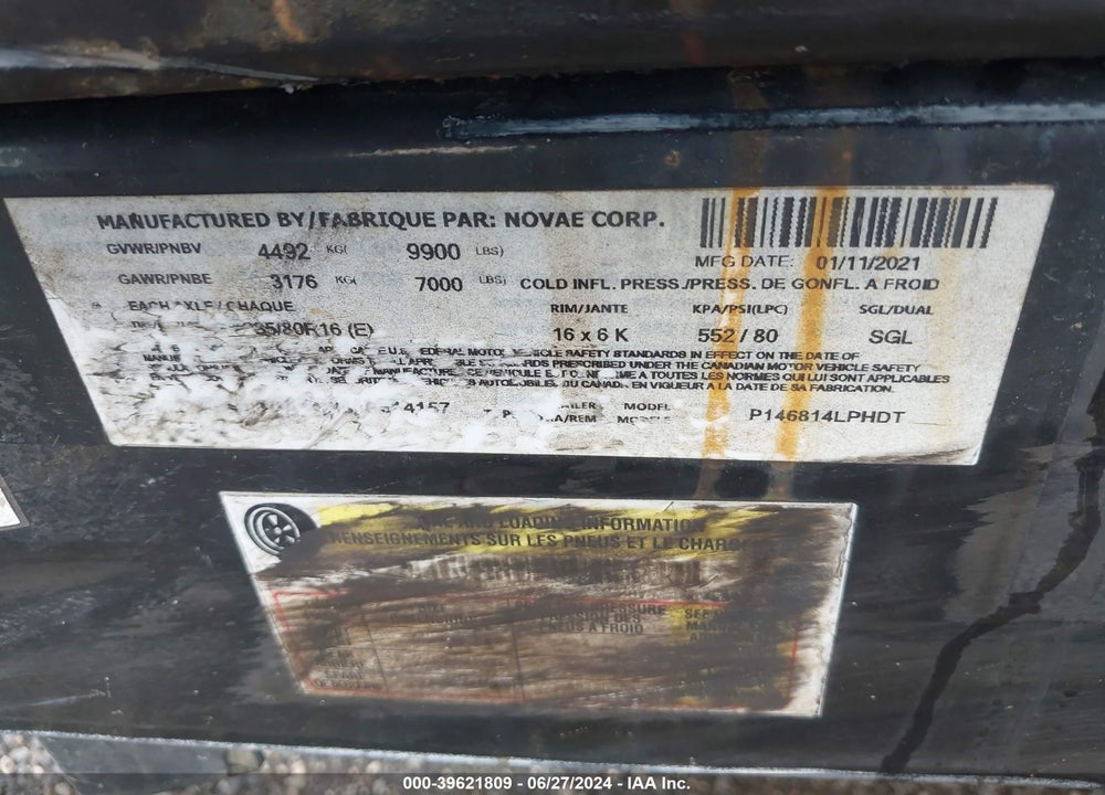 2021 FABRIQUE TRAILER VIN: 5JWCA1420MP514157