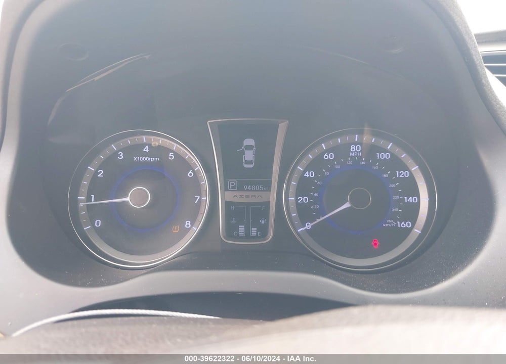 2012 HYUNDAI AZERA VIN: KMHFG4JG7CA167698