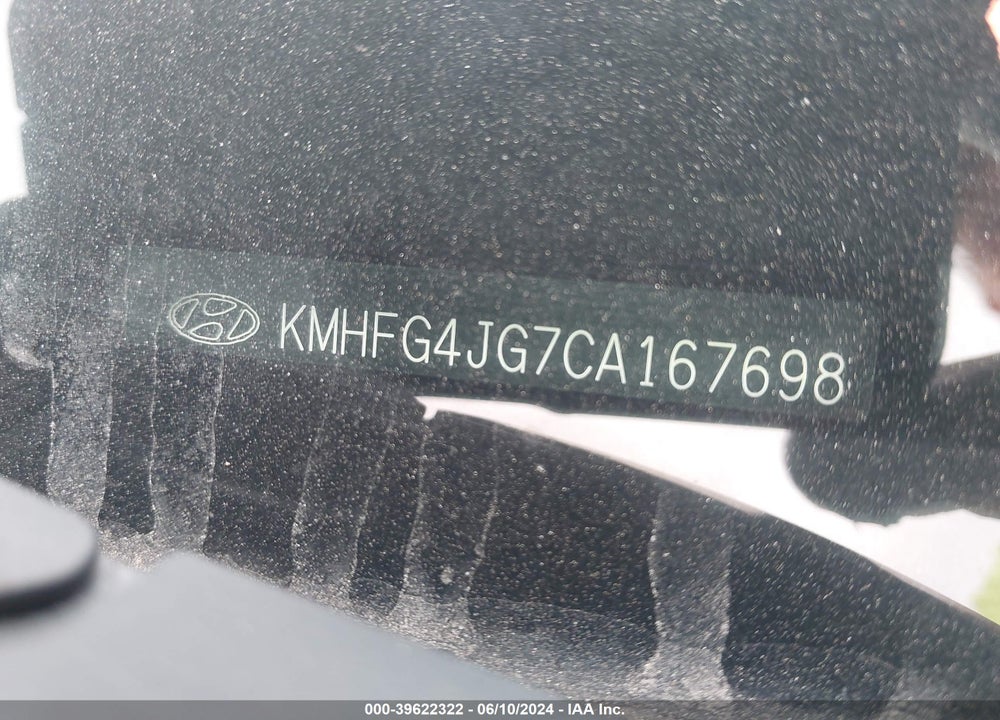 2012 HYUNDAI AZERA VIN: KMHFG4JG7CA167698
