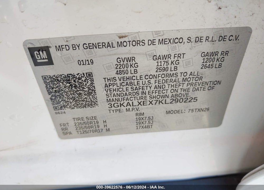2019 GMC TERRAIN DENALI VIN: 3GKALXEX7KL290225