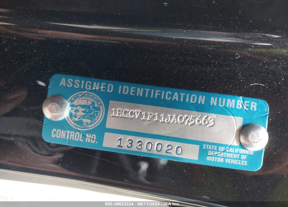 2018 HONDA ACCORD LX VIN: 1HGCV1F11JA075663