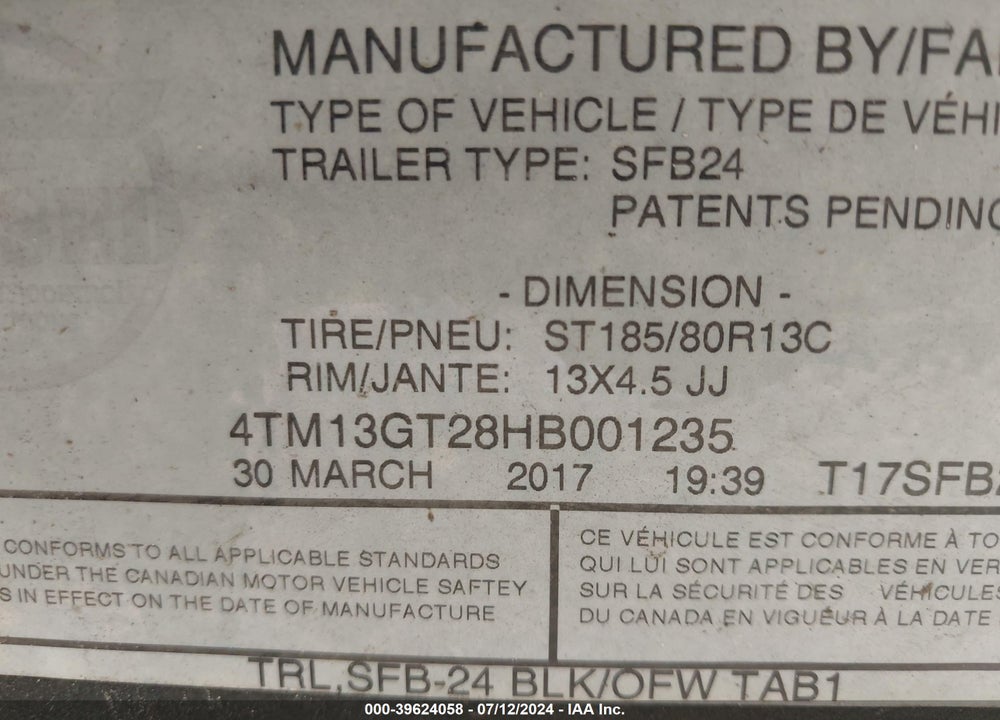 2017 SUNTRACKER PH30 PONTOON BOAT VIN: BUJ18707D717