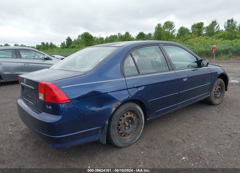 2004 HONDA CIVIC LX VIN: 2HGES16554H569776