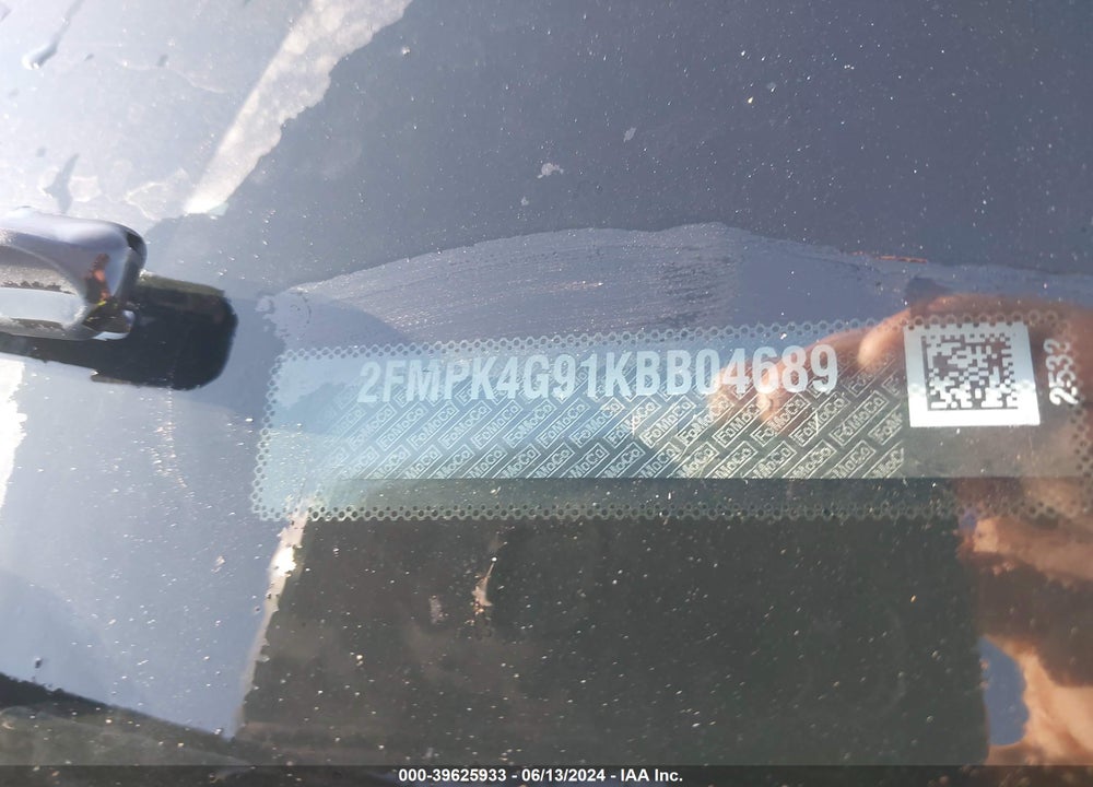 2019 FORD EDGE SE VIN: 2FMPK4G91KBB04689