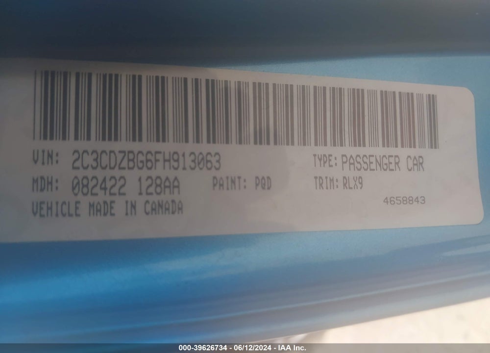 2015 DODGE CHALLENGER SXT PLUS VIN: 2C3CDZBG6FH913063