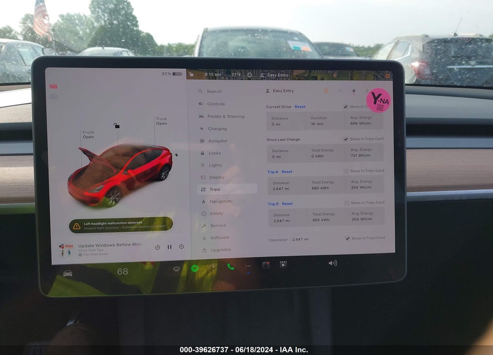 2024 TESLA MODEL Y LONG RANGE DUAL MOTOR ALL-WHEEL DRIVE VIN: 7SAYGAEE5RF037278