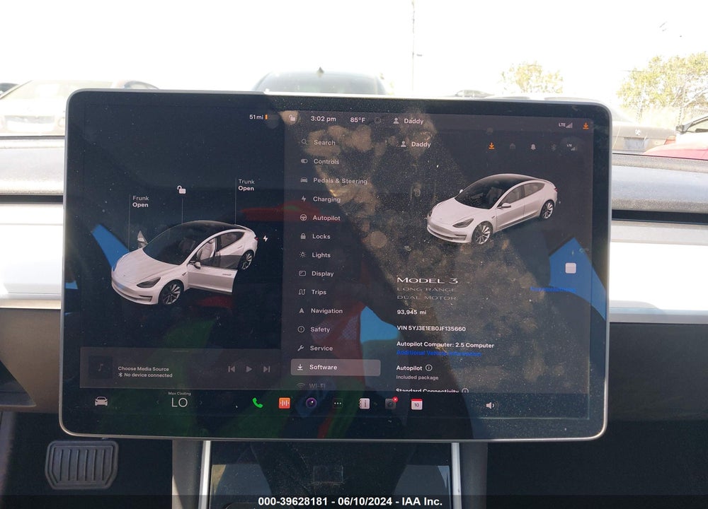 2018 TESLA MODEL 3 LONG RANGE/PERFORMANCE VIN: 5YJ3E1EB0JF135660