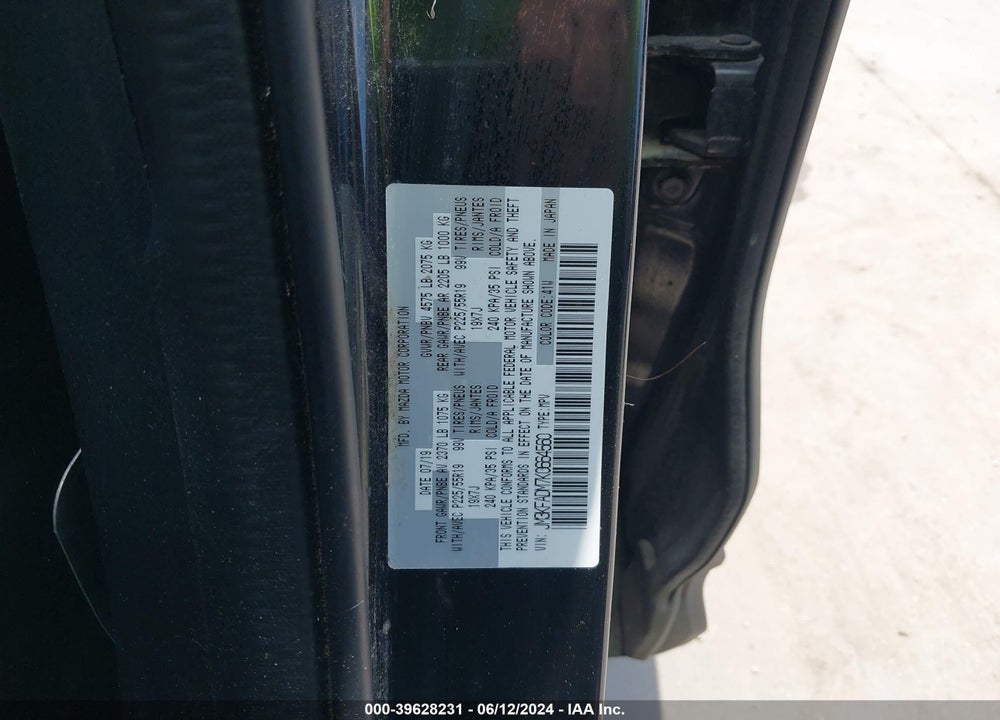 2019 MAZDA CX-5 GRAND TOURING VIN: JM3KFADM7K0664560