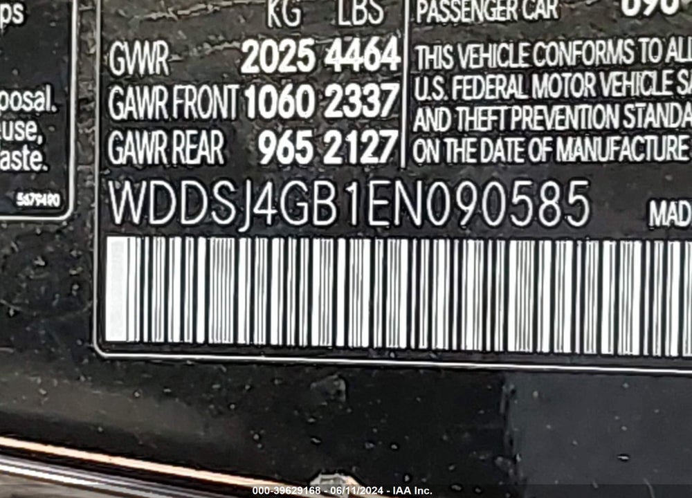 2014 MERCEDES-BENZ CLA 250 4MATIC VIN: WDDSJ4GB1EN090585
