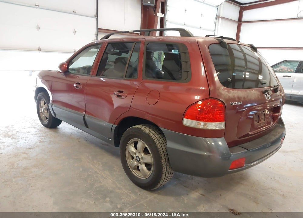 2005 HYUNDAI SANTA FE GLS VIN: KM8SC13D85U907840