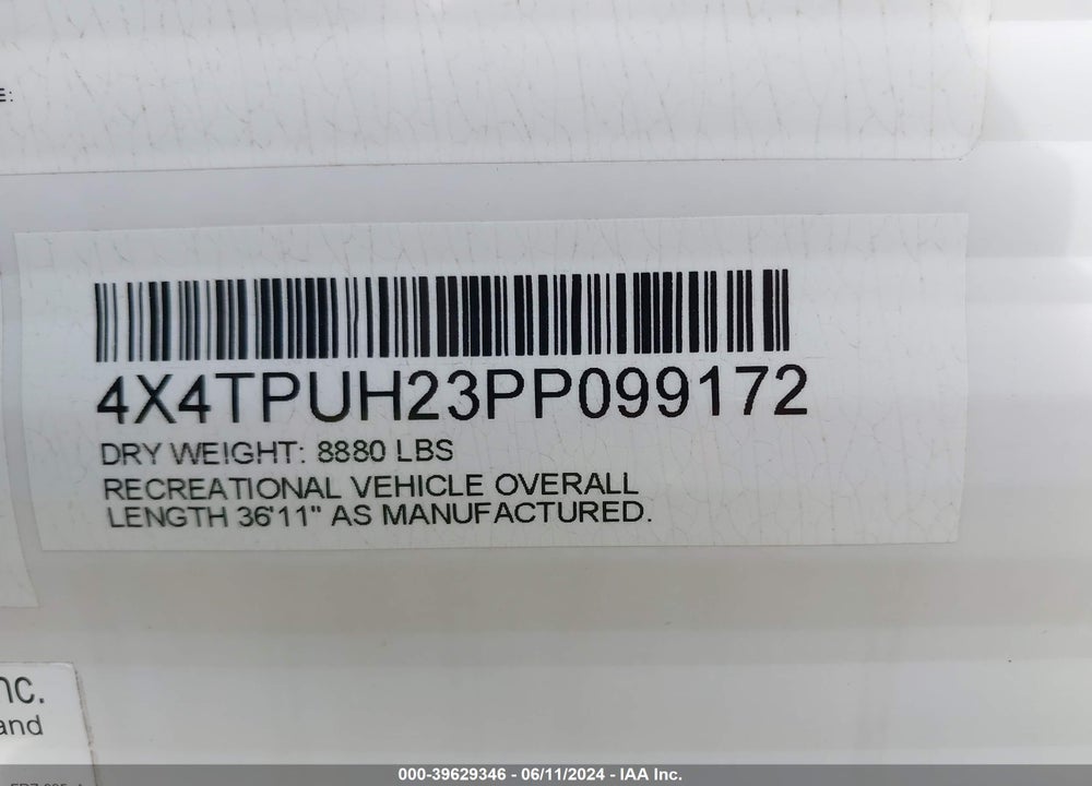 2023 PUMA OTHER VIN: 4X4TPUH23PP099172