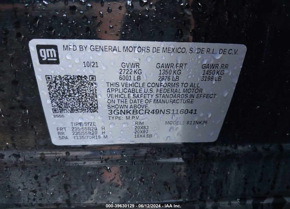 2022 CHEVROLET BLAZER FWD 2LT VIN: 3GNKBCR49NS116041
