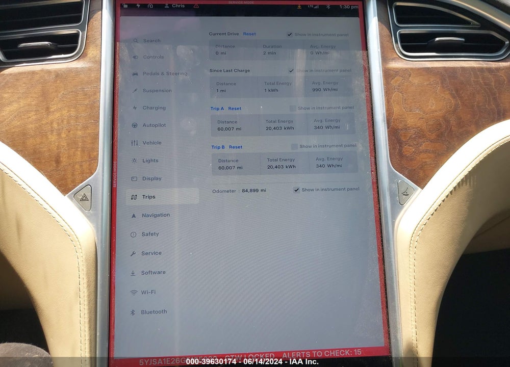 2016 TESLA MODEL S 60D/70D/75D/85D/90D VIN: 5YJSA1E26GF155332