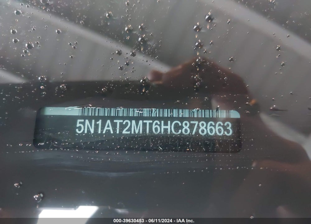 2017 NISSAN ROGUE SV VIN: 5N1AT2MT6HC878663