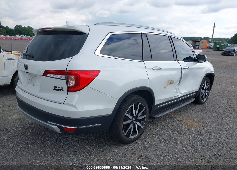 2021 HONDA PILOT AWD ELITE VIN: 5FNYF6H09MB057801