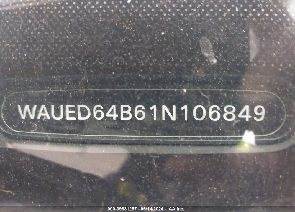 2001 AUDI A6 2.7T VIN: WAUED64B61N106849