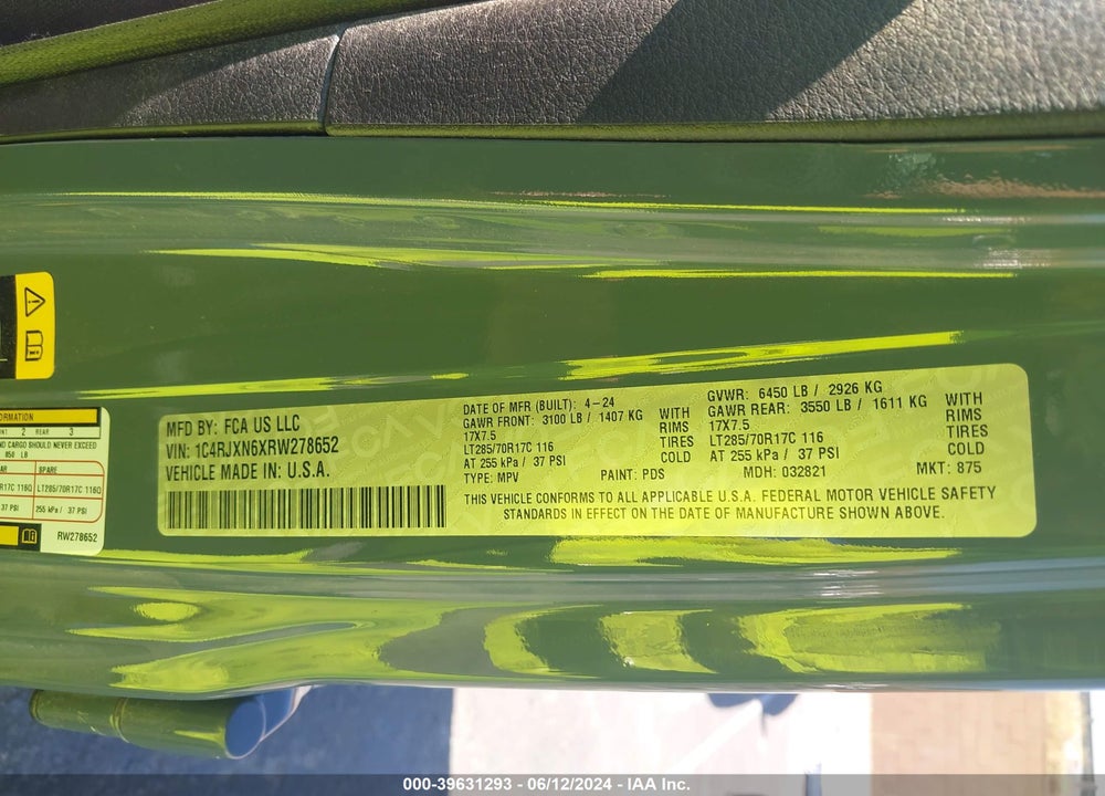 2024 JEEP WRANGLER 4XE WILLYS VIN: 1C4RJXN6XRW278652